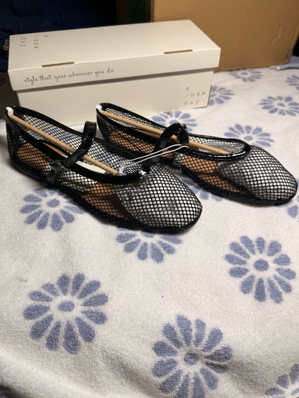 a new day Black Mesh Mary Jane Flats with Buckle - Picture 3 of 5